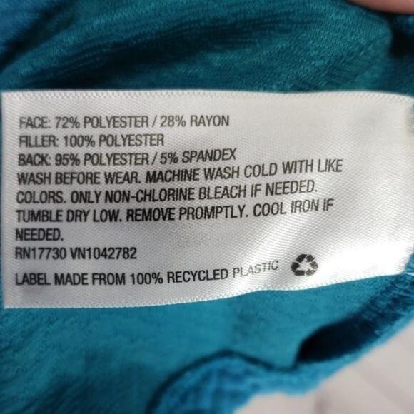 Cat & Jack Girls Chevron Textured Teal Skater Skirt XL 14/16 - Picture 7 of 8